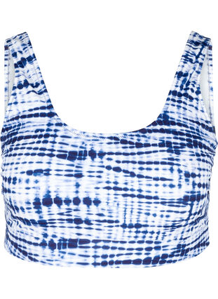 Haut de bikini imprimé à encolure ronde, Tie Dye Print, Packshot image number 0