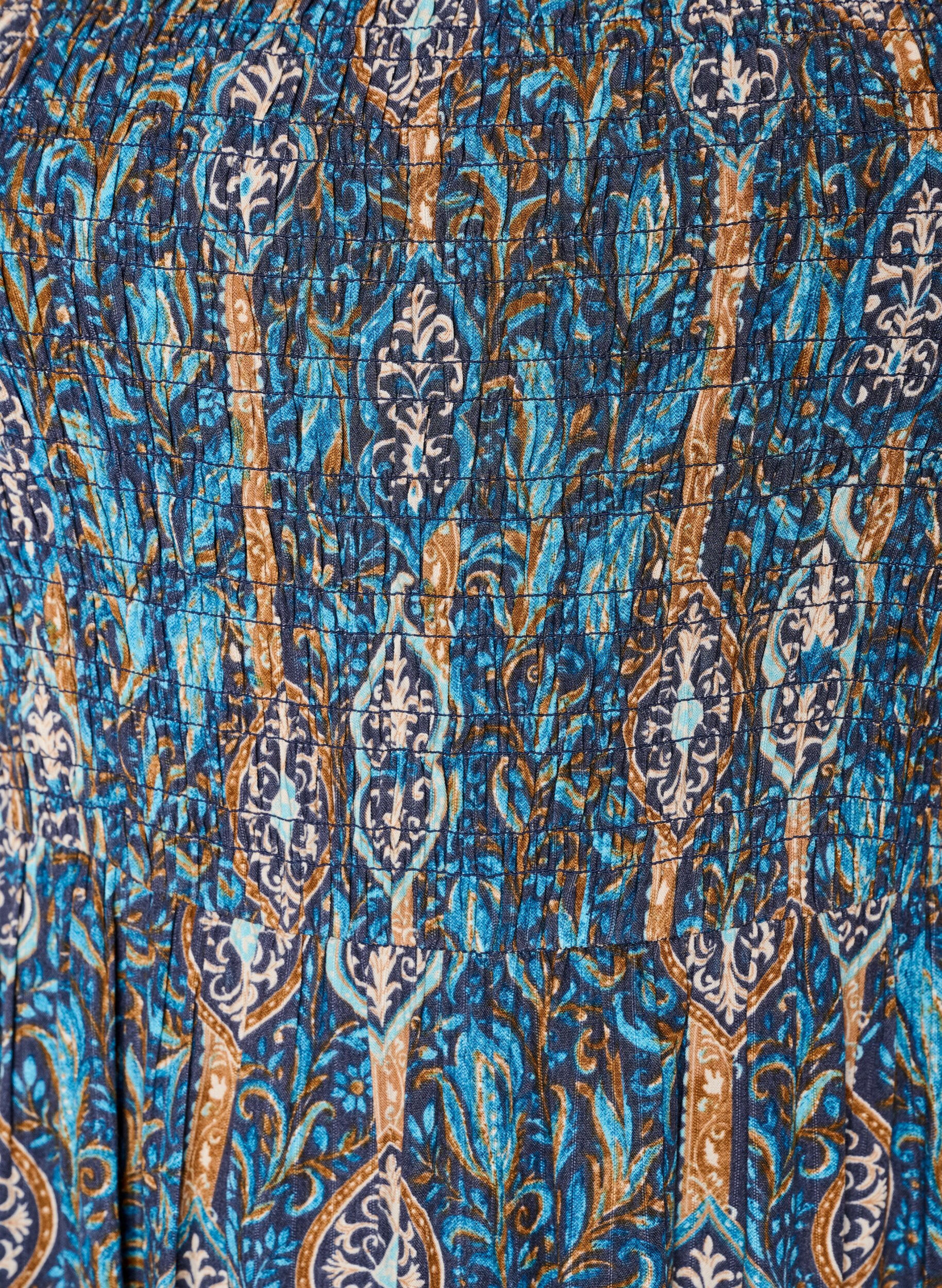 ZizziRobe d'&eacute;t&eacute; en viscose &agrave; imprim&eacute; paisley, Bleu, Packshot image number 2