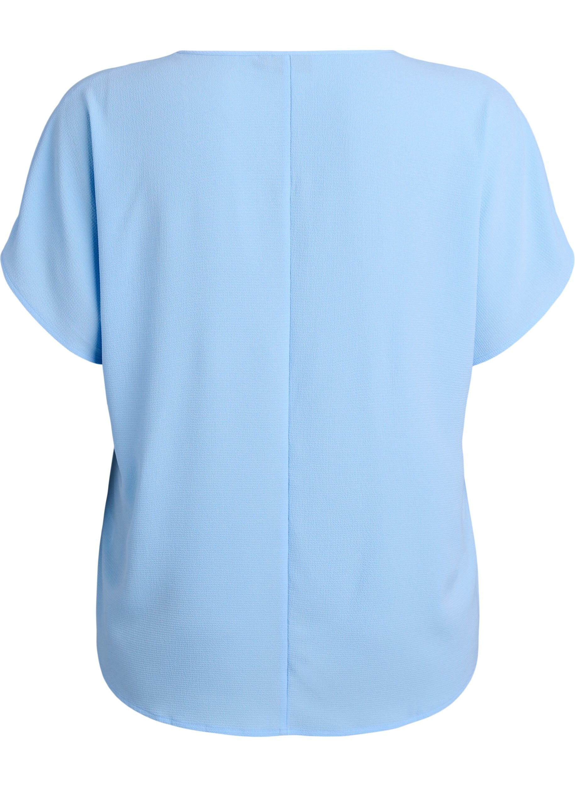 ZizziBlouse &agrave; manches courtes et encolure ronde, Bleu, Packshot image number 1