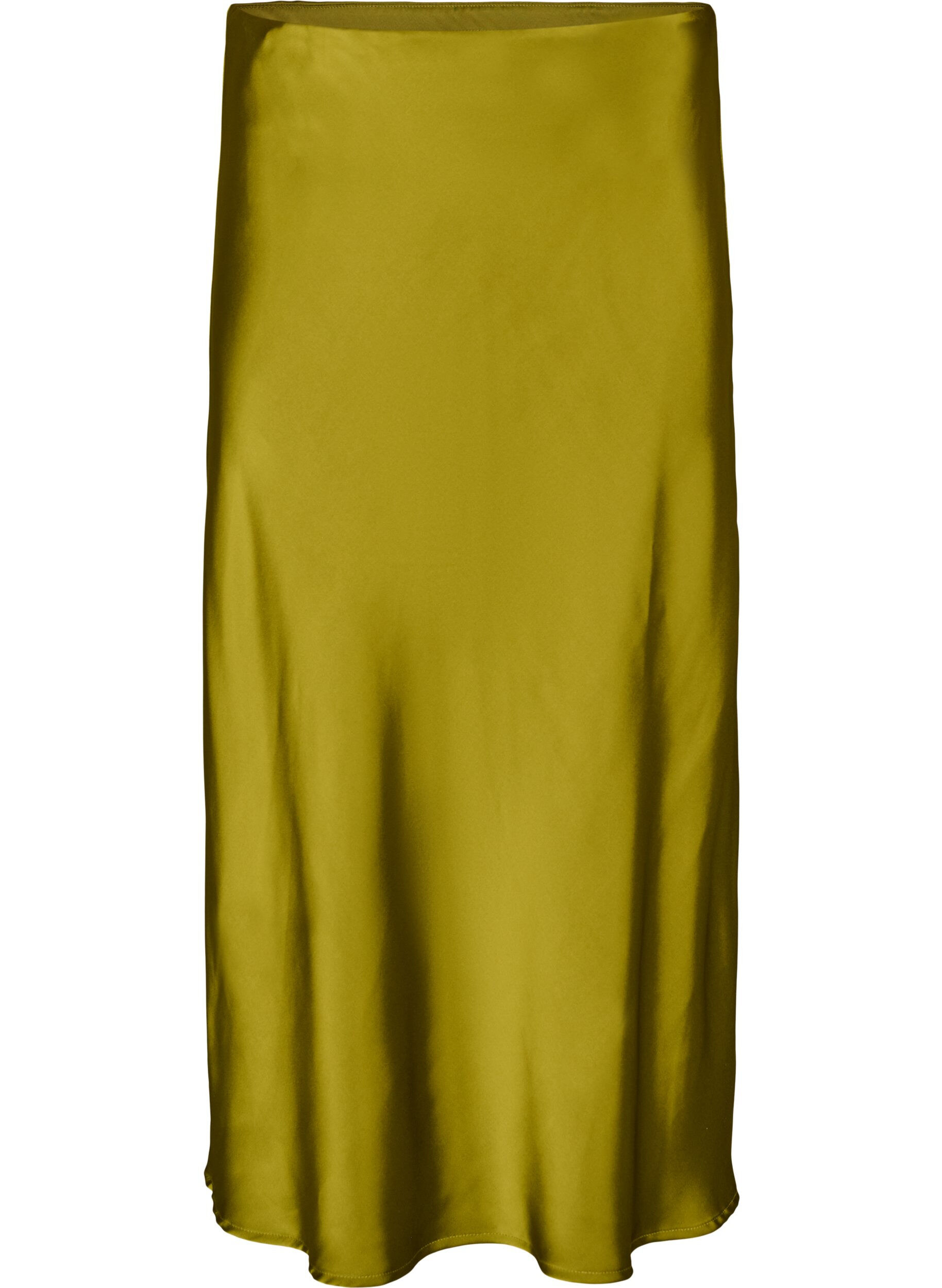 ZizziSatijnen midi rok, Groen, Packshot image number 0