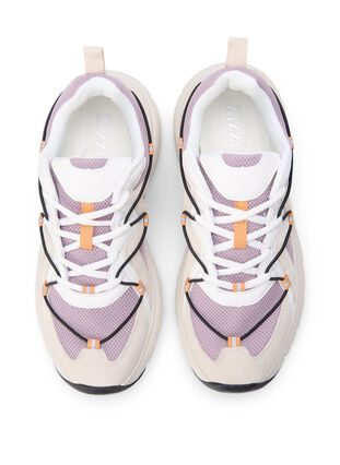 Sneakers met brede pasvorm en contrasterend veterdetail, Elderberry, Packshot image number 2