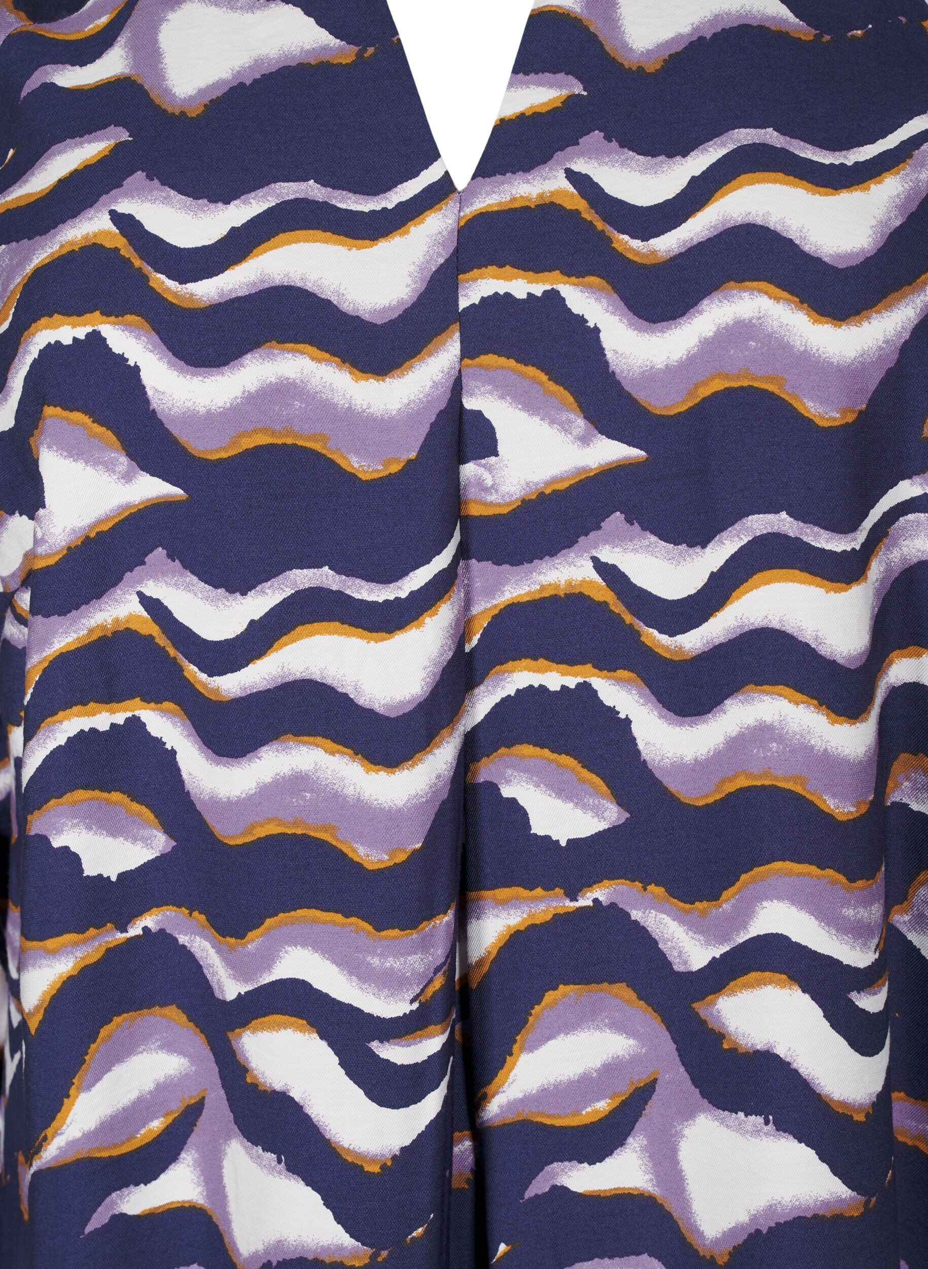 Zizzi Robe mi-longue avec imprim&eacute; et forme en A, Naval Academy AOP, Packshot image number 2