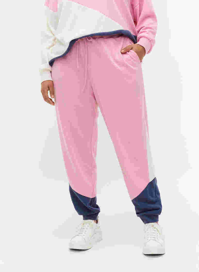 Pantalon de survêtement coloré, C. Pink C. Blocking, Model image number 3