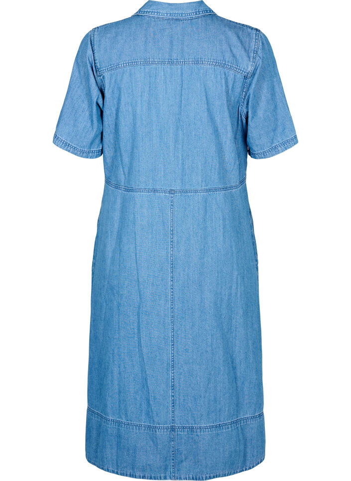 Robe chemise en denim à manches courtes, Bleu Clair, Packshot image number 1