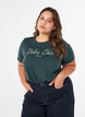 T-shirt van biologisch katoen met print, Groen, Model image number 0