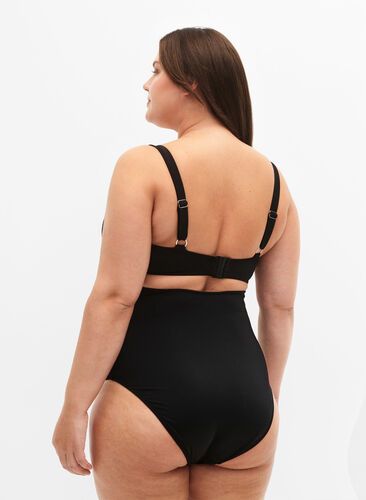 Culotte bikini taille haute, Black, Model image number 1