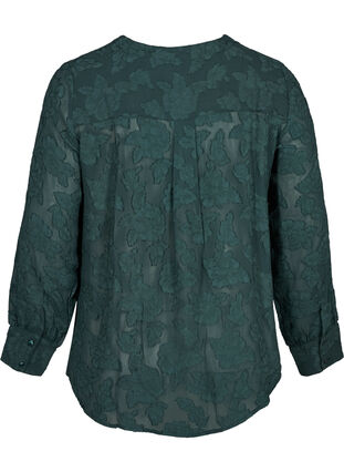 Transparante blouse met patroon, Darkest Spruce, Packshot image number 1