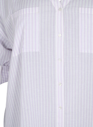 Tunique rayée avec coupe en V et boutons, Lavender Stripe, Packshot image number 2