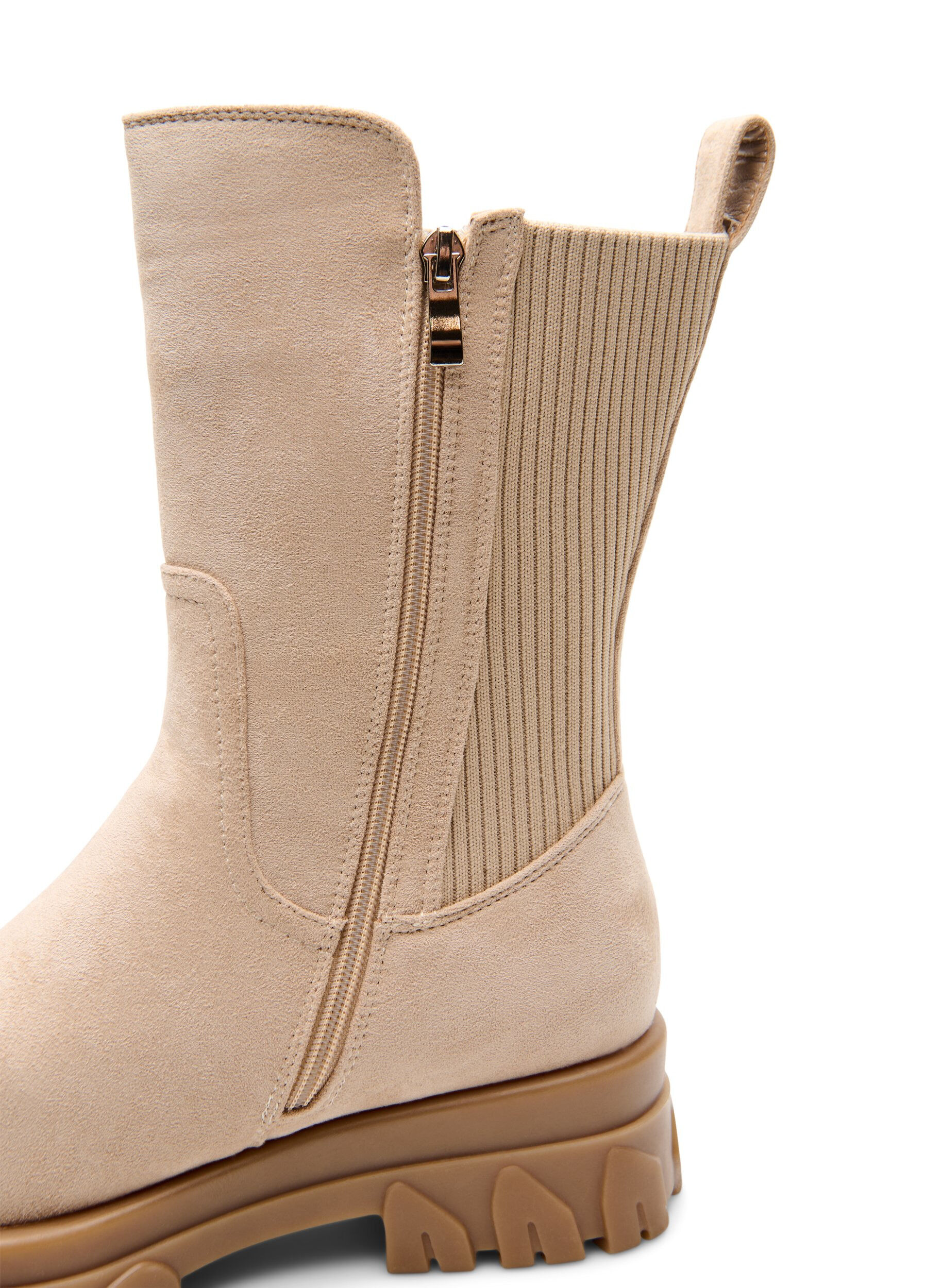 Zizzi Bottines &agrave; semelle &eacute;paisse en su&eacute;dine, Beige, Packshot image number 2