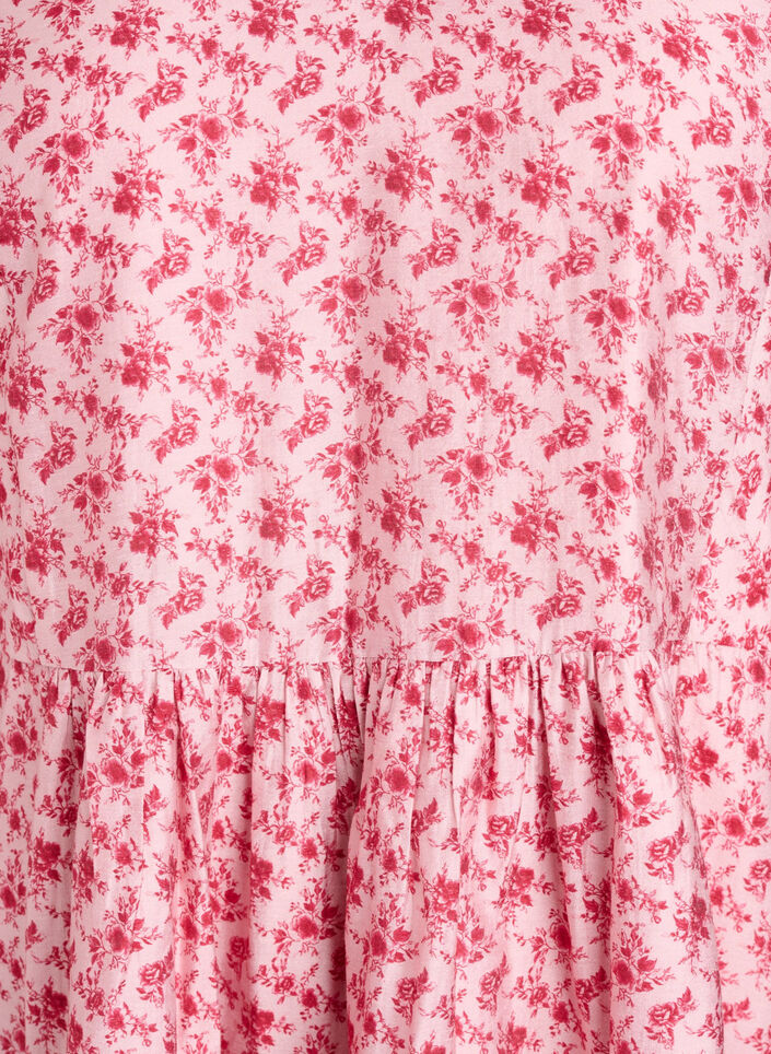 Robe courte en viscose avec une taille empire et des manches ballon, Rouge, Packshot image number 2