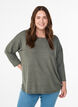 Blouse en jersey avec manches 3/4, Vert, Model image number 0
