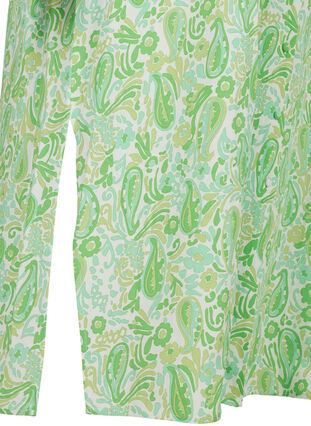 Robe midi imprimée en viscose à manches longues, Green Paisley AOP, Packshot image number 3