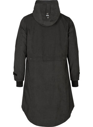 Veste imperméable avec capuche et taille ajustable, Black, Packshot image number 1