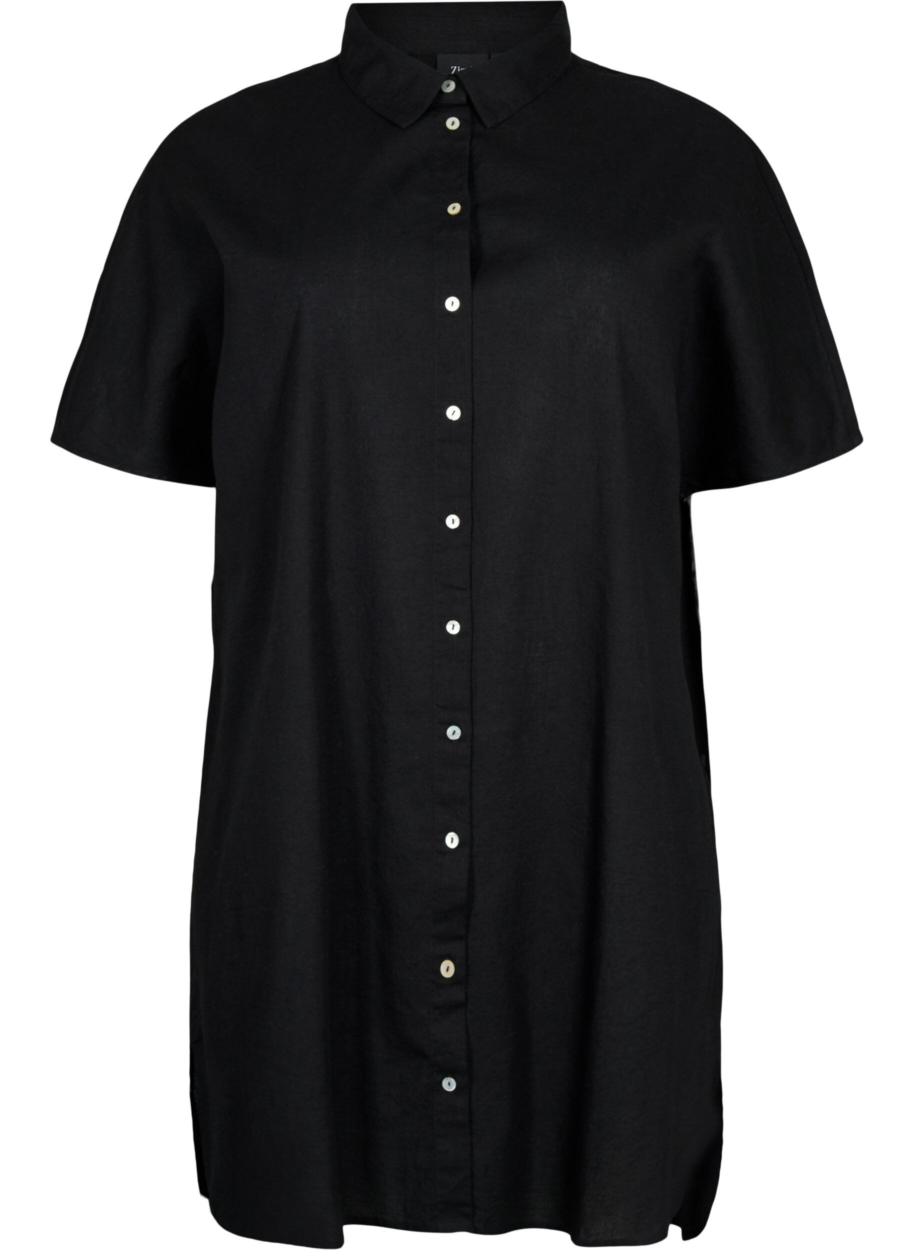 ZizziLang shirt met korte mouwen, Black, Packshot image number 0