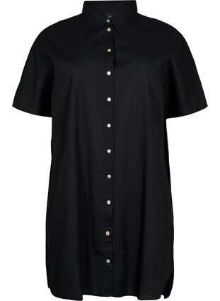 Lang shirt met korte mouwen, Black, Packshot image number 0