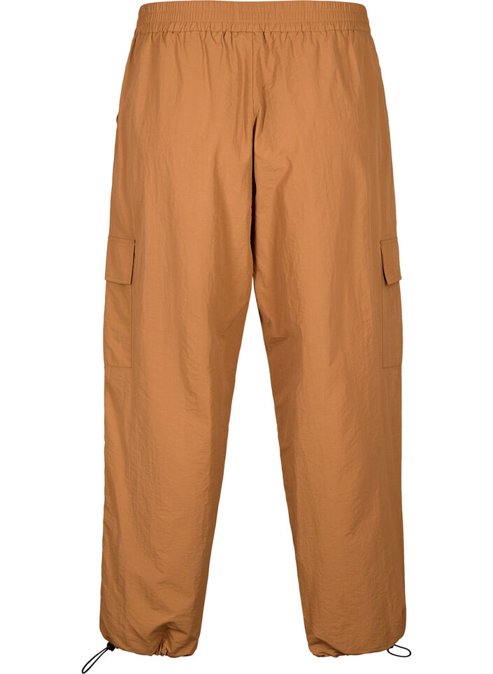 Cargo broek met aanpasbare elastische trekkoord, Sand, Packshot image number 1