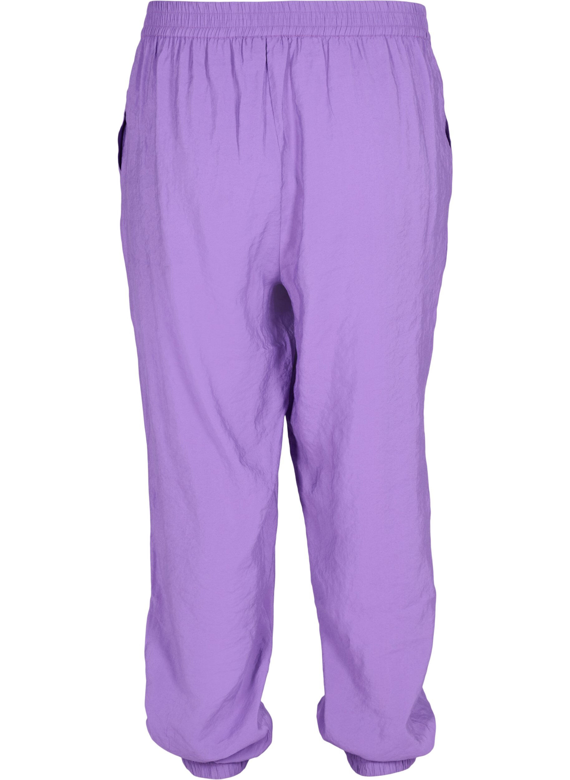 Zizzi Pantalon ample en m&eacute;lange de viscose avec bord &eacute;lastiqu&eacute;, Royal Lilac, Packshot image number 1