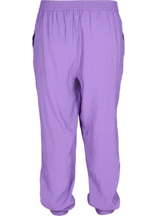 Pantalon ample en mélange de viscose avec bord élastiqué, Royal Lilac, Packshot image number 1
