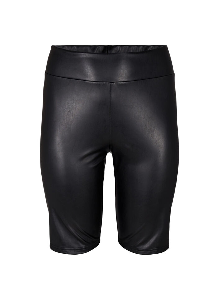 Short taille haute brillant et ajusté, Black, Packshot image number 0