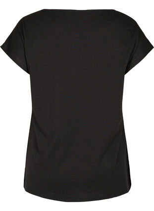 T-shirt van biologisch katoen met borstzakje, Black, Packshot image number 1