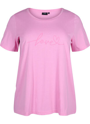 T-shirt en coton à col ras du cou avec impression, RoseBloom W. Love, Packshot image number 0