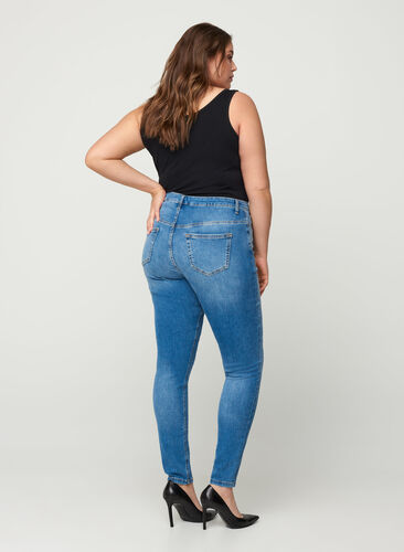 Extra slim fit Nille jeans met hoge taille, Light blue denim, Model image number 1