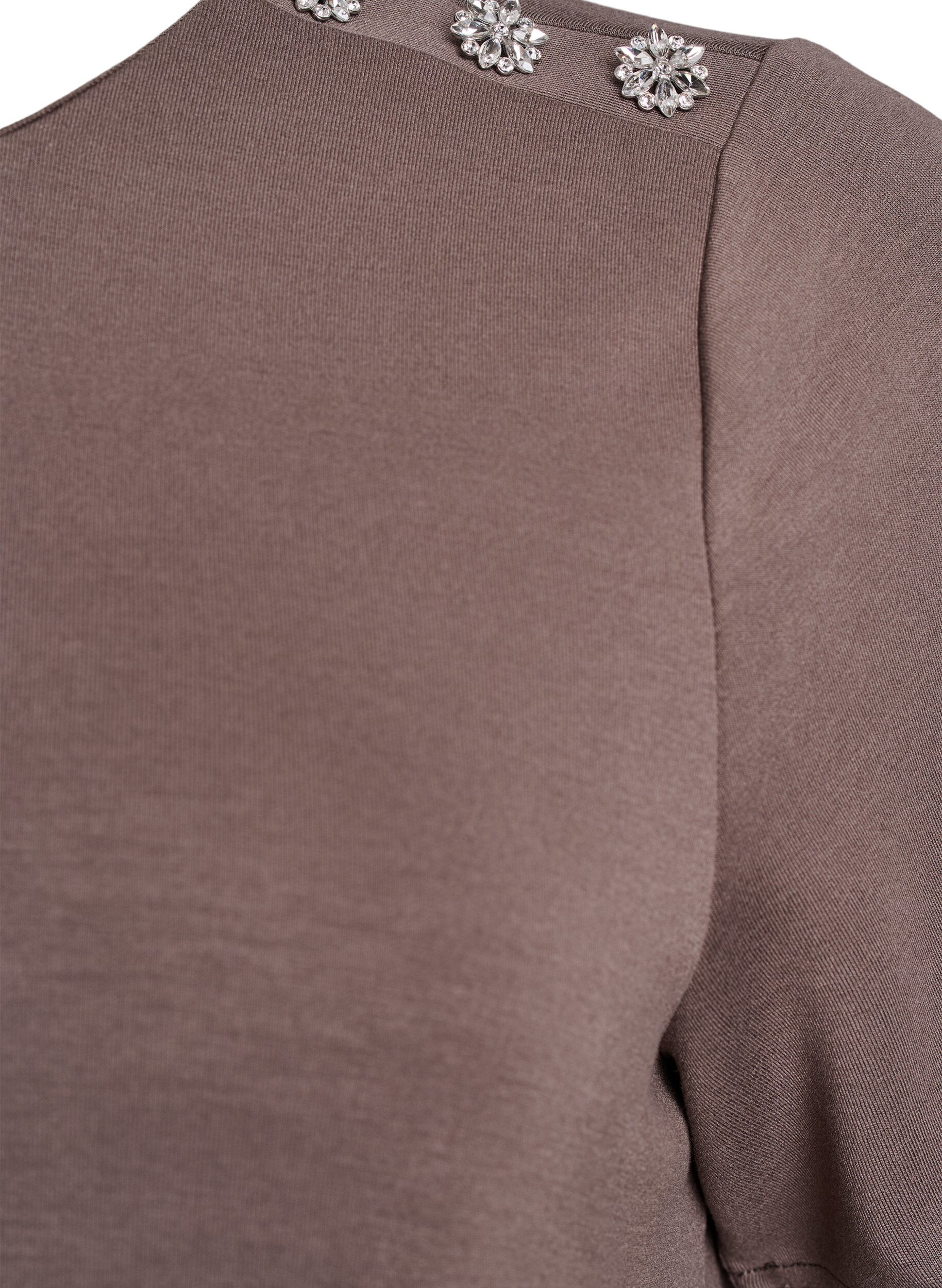 ZizziBlouse met korte mouwen en knoopdetail, Bruin, Packshot image number 2