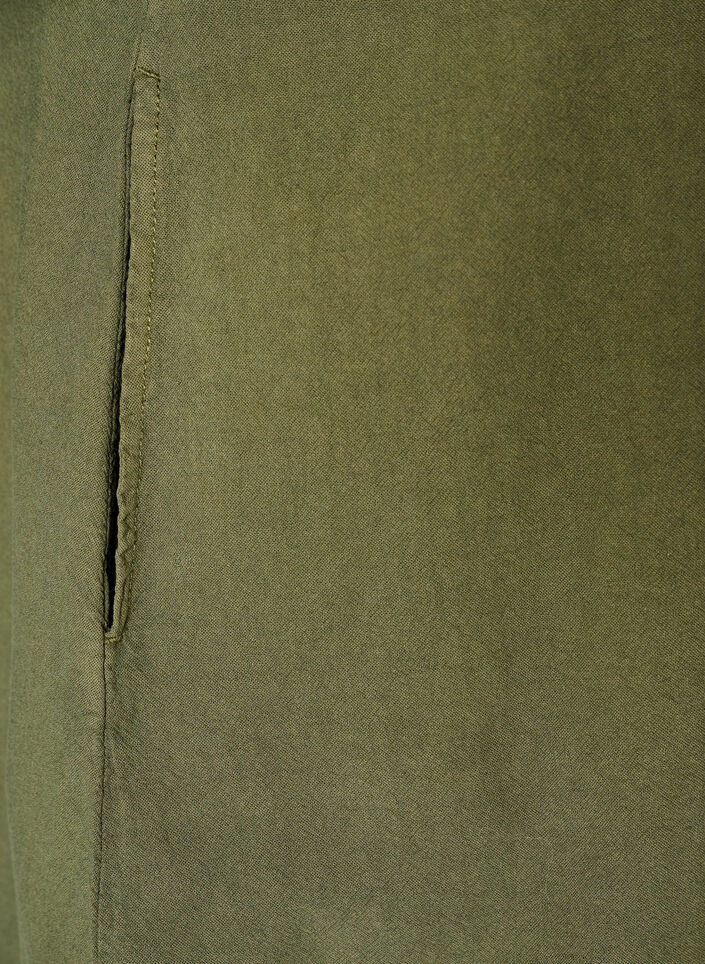 Robe en coton avec manches courtes et poches, Vert fonc&eacute;, Packshot image number 3