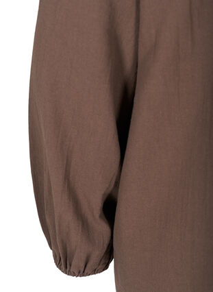 Tunique coton avec un col-V, Brown, Packshot image number 3