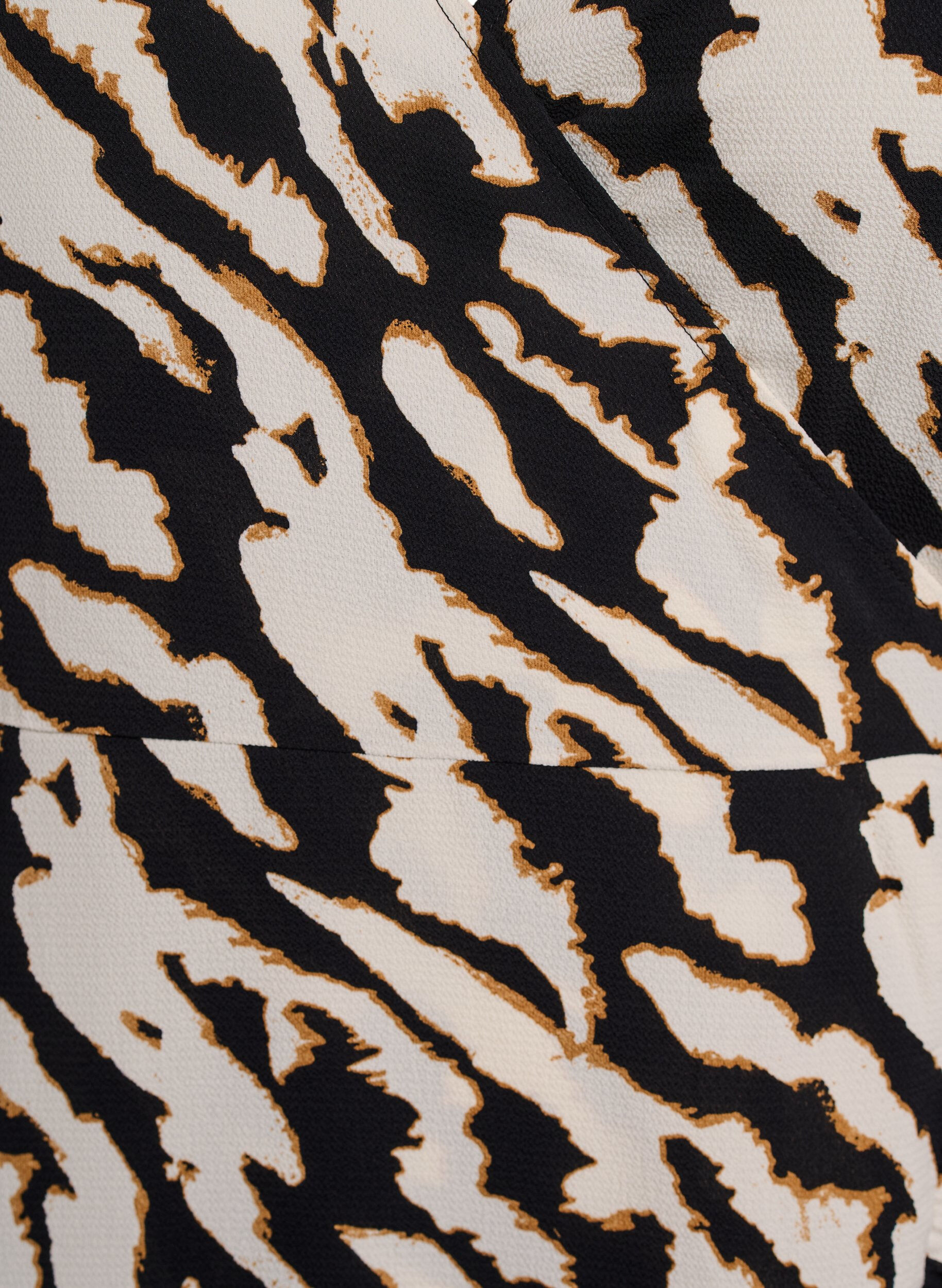 Zizzi Robe portefeuille &agrave; manches courtes avec imprim&eacute;, Noir, Packshot image number 2