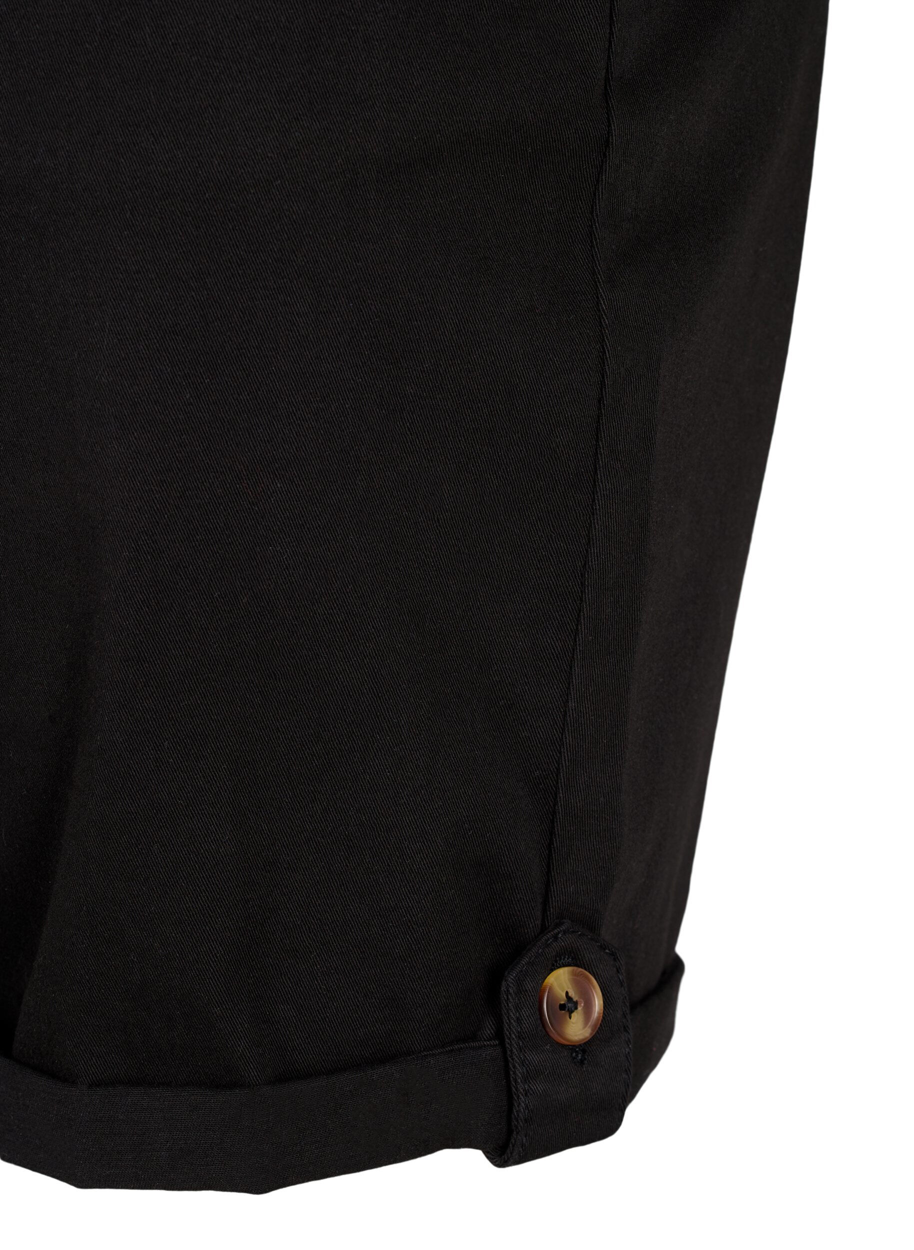 ZizziKorte chino broek met zakken, Black, Packshot image number 3