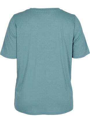 T-shirt à manches courtes en qualité côtelée, Goblin Blue, Packshot image number 1
