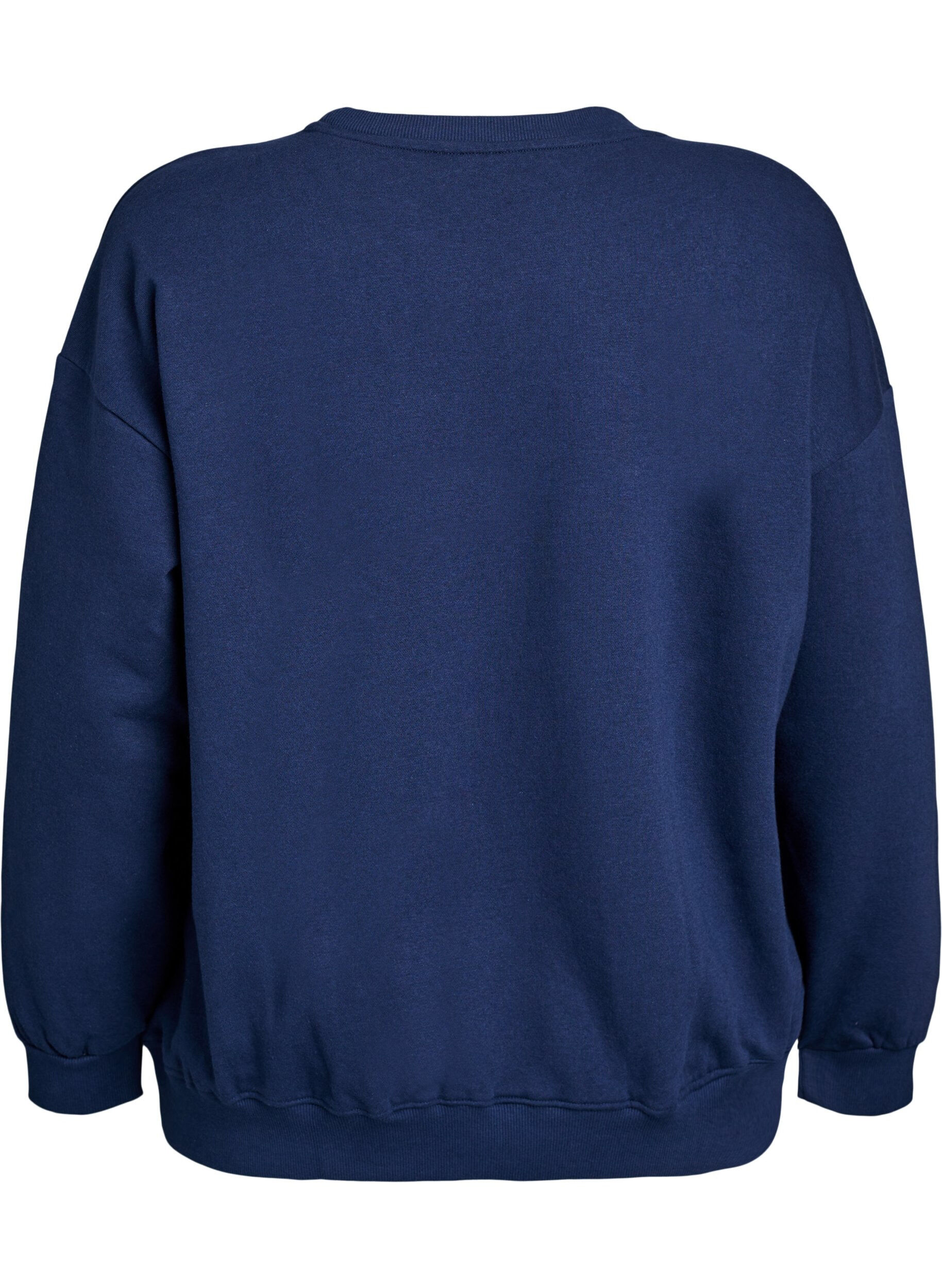 ZizziSweat-shirt avec imprim&eacute; texte, Bleu, Packshot image number 1