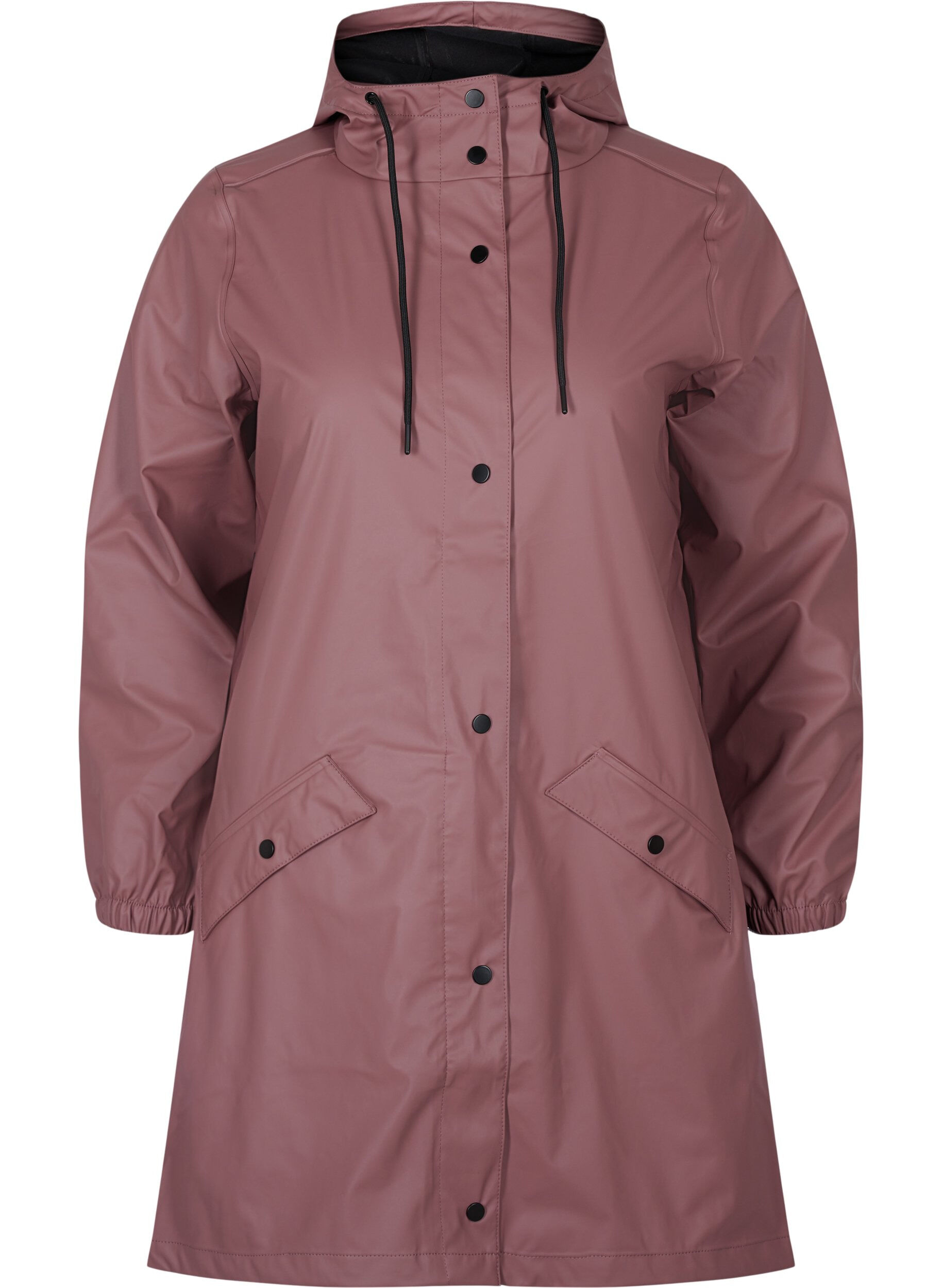 Zizzi Veste de pluie avec capuche et fermeture boutonn&eacute;e, Rose Taupe, Packshot image number 0