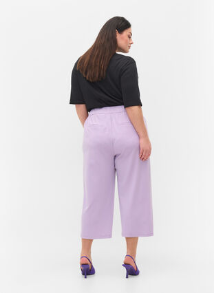 Pantalon culotte uni avec poches, Orchid Bloom, Model image number 1