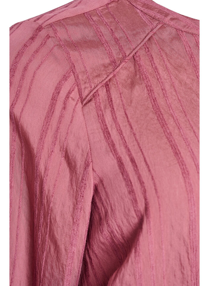 Blouse met ton-sur-ton textuur en knopen, Roze, Packshot image number 3