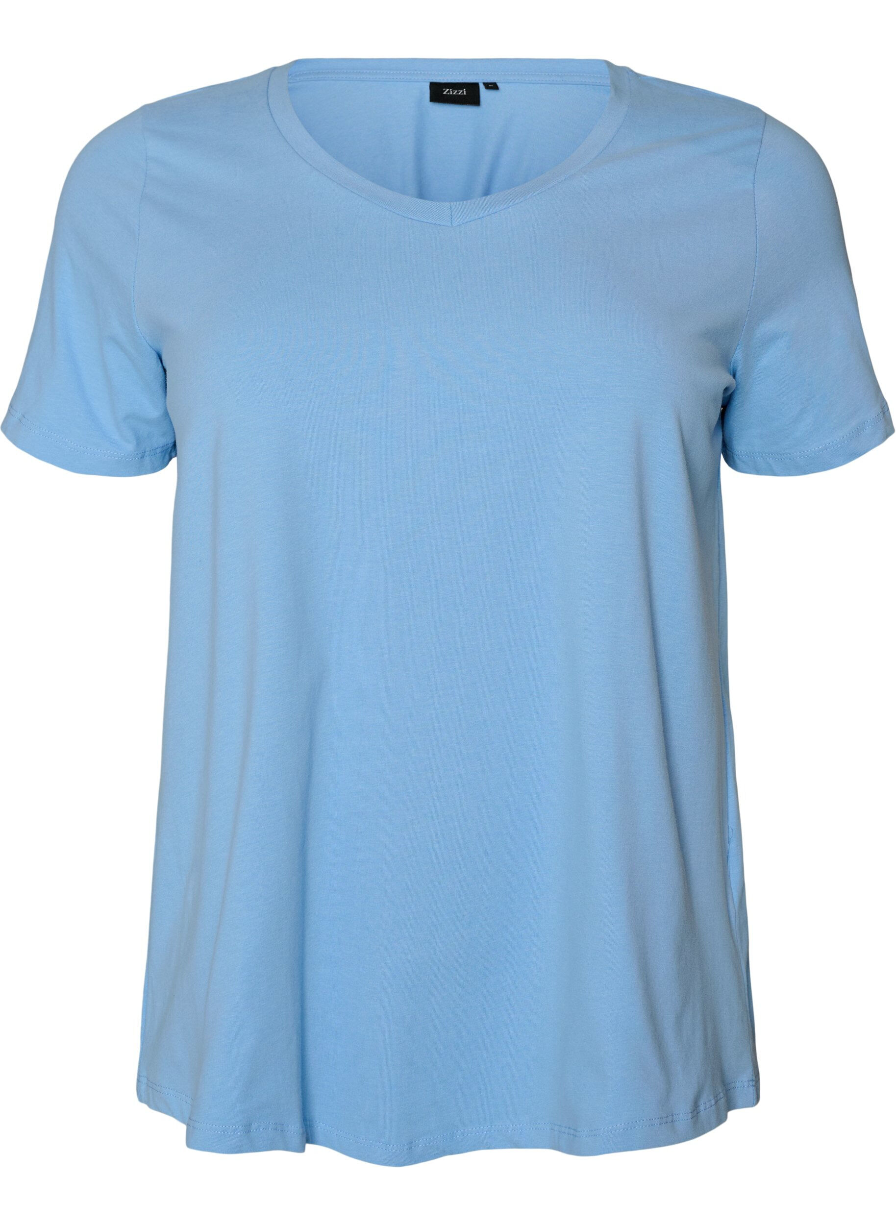 Basic t-shirt in effen kleur met katoen
