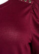 Blouse met knoopdetail en korte pofmouwen, Donker Bordeaux, Packshot image number 2