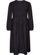 Robe midi en viscose avec smocks, Noir, Packshot image number 0