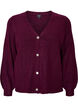 Cardigan avec col en V et texture c&ocirc;tel&eacute;e, Violet, Packshot image number 0