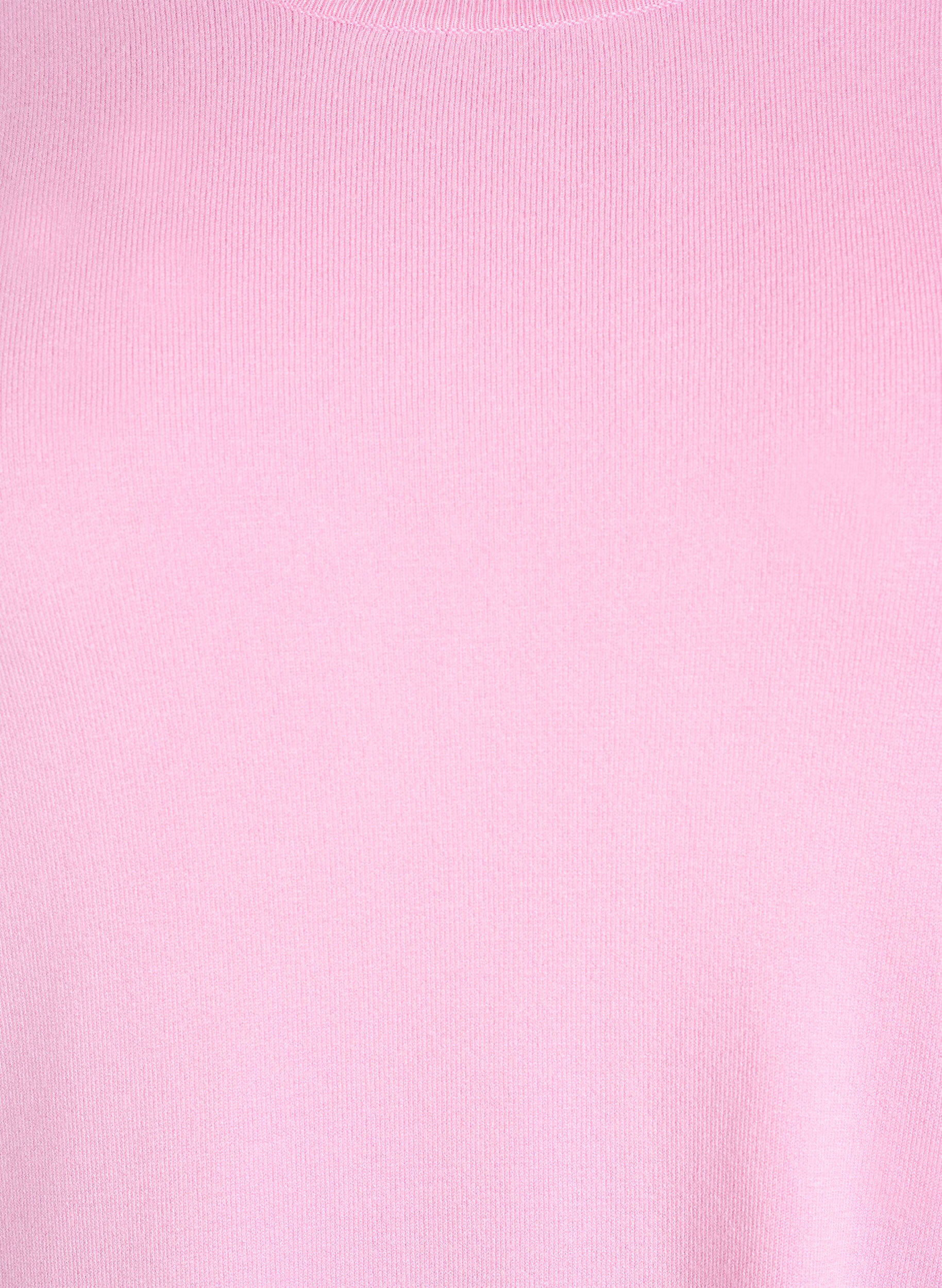 ZizziGebreide blouse met korte mouwen van viscose, Roze, Packshot image number 2