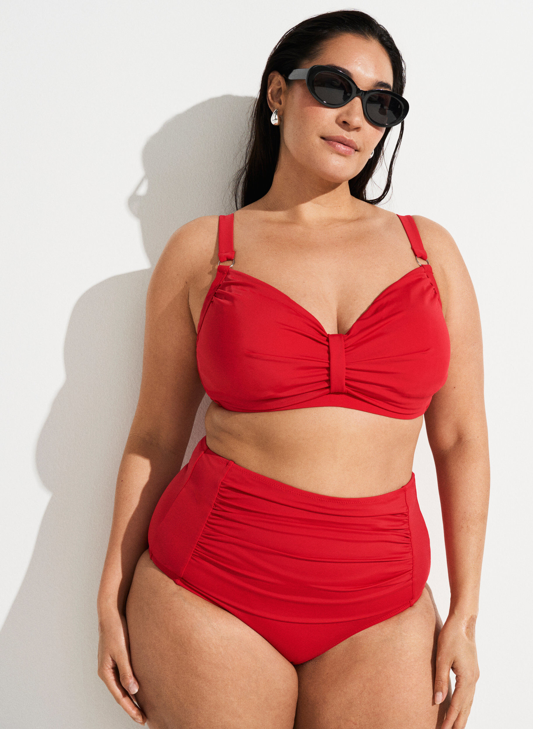 ZizziBas de bikini taille haute, Rouge, Image image number 0