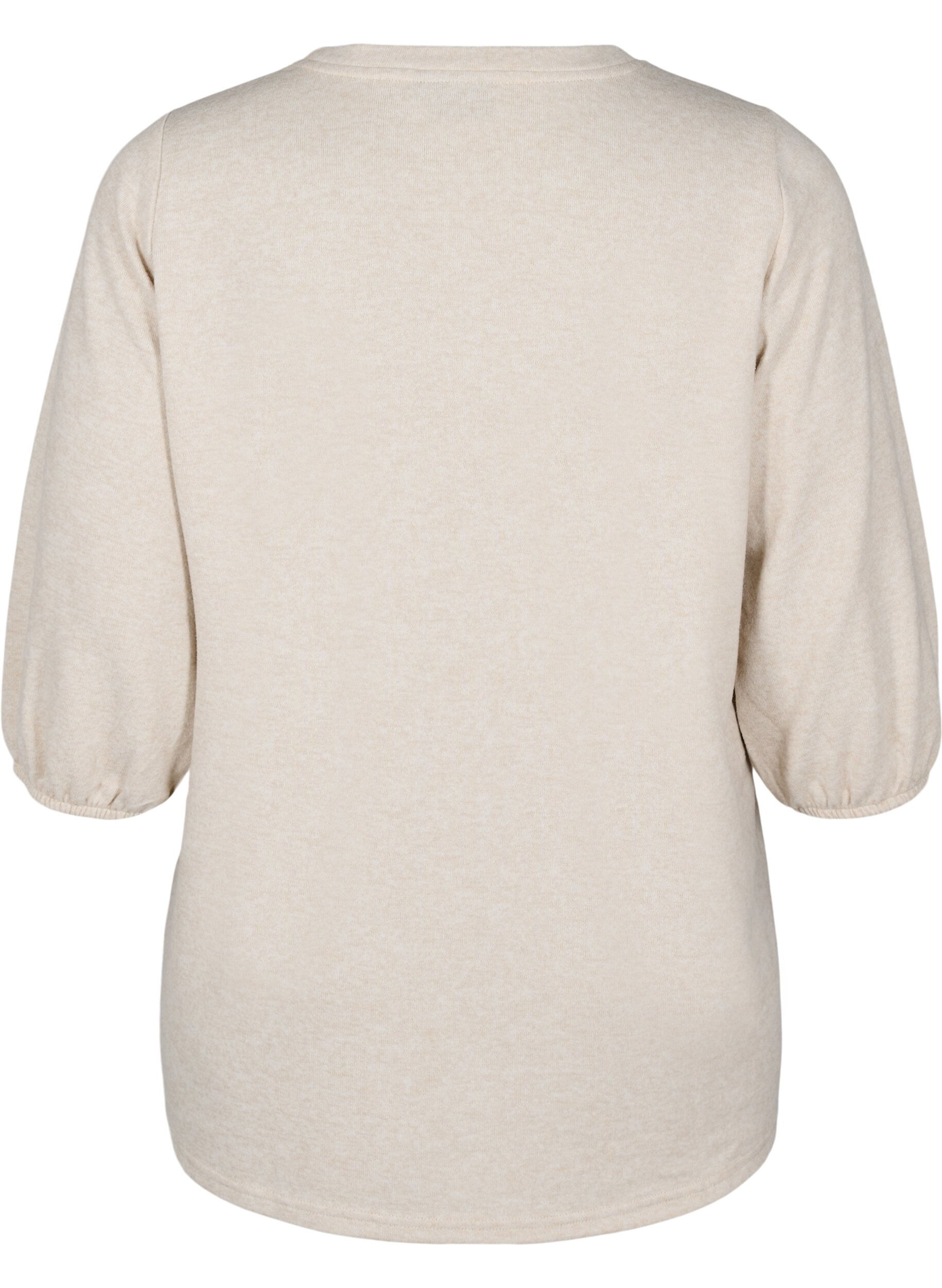 ZizziBlouse met bloemenborduursel en 3/4 mouwen, Oatmeal Melange, Packshot image number 1
