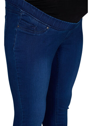Pantalon de grossesse en coton mélangé, Dark blue denim, Packshot image number 2