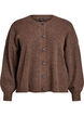 Vest van ribtricot met knopen, Bruin, Packshot image number 0