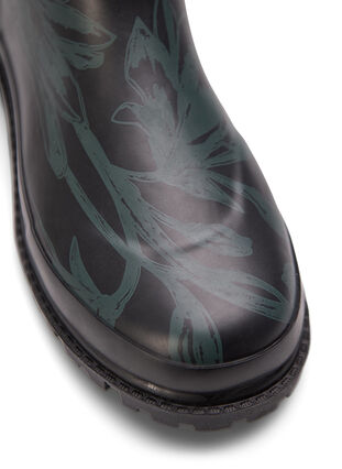 Korte rubberen laarzen met brede pasvorm en print, B. Teal Flower AOP, Packshot image number 4