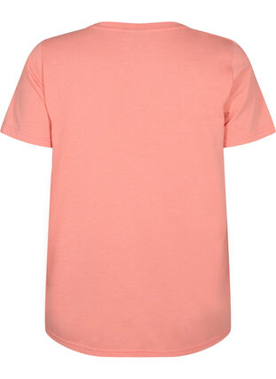 T-shirt à manches courtes avec col en V, Bright Coral, Packshot image number 1