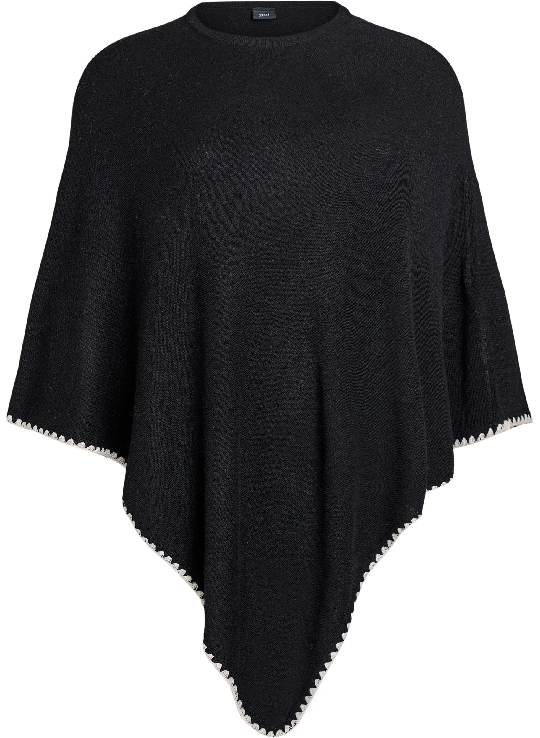 ZizziPoncho en maille fine, Noir, Packshot image number 0