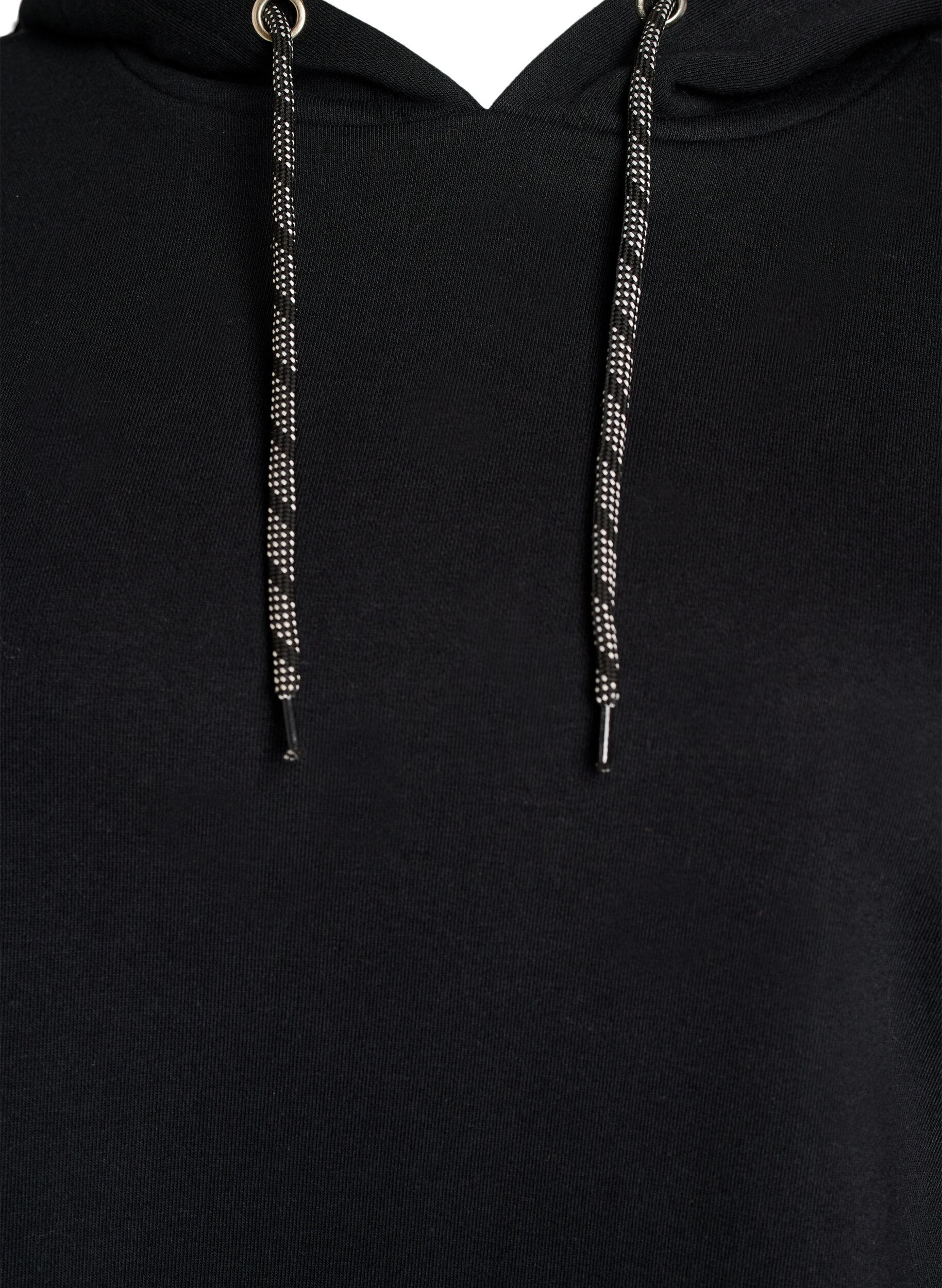 Zizzi Cardigan &agrave; capuche en coton molletonn&eacute;, Noir, Packshot image number 2