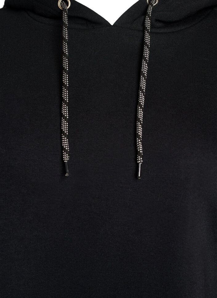 Cardigan &agrave; capuche en coton molletonn&eacute;, Noir, Packshot image number 2